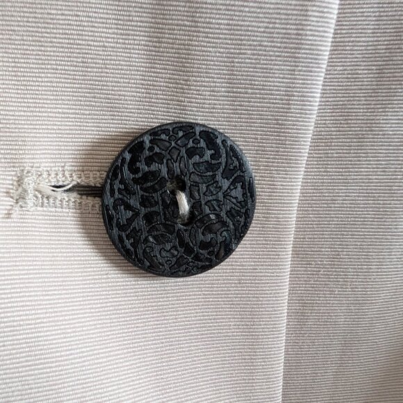 Tahari Colorblock Coat Cream Black Cotton Blend Size Small Overcoat Classic - Picture 5 of 14